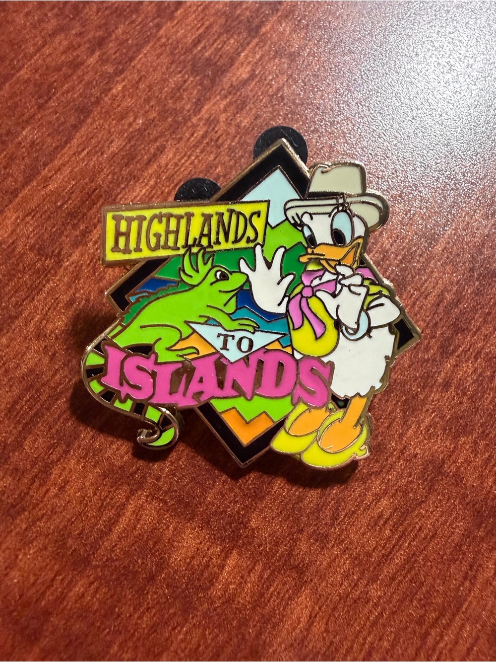 Disney Daisy Highlands to Islands Green & Pink Enamel Pin